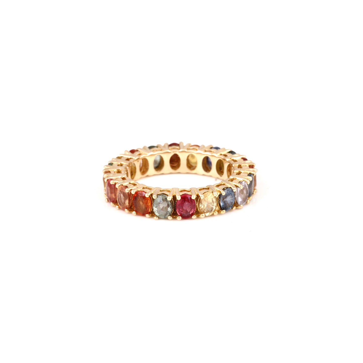 Multi-Color Gold Multi-Sapphire Ring
