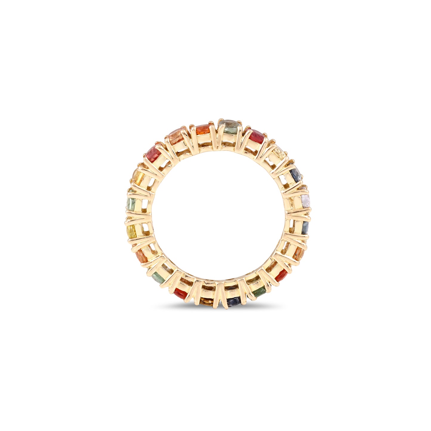 Multi-Color Gold Multi-Sapphire Ring