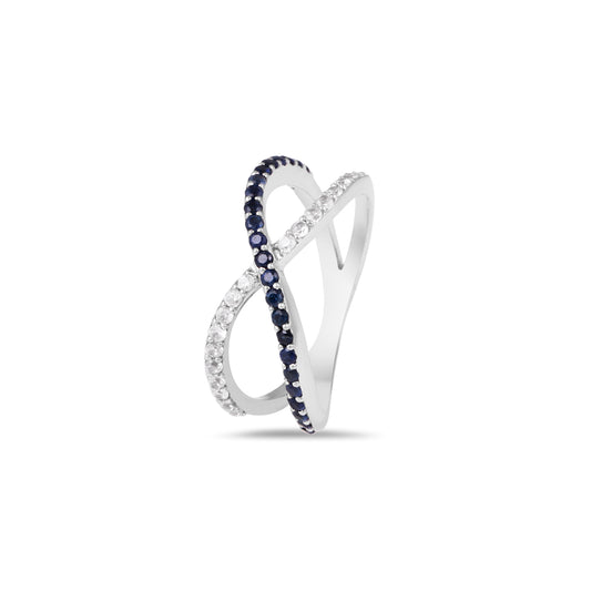 Blue Sapphire Infinity Diamond Ring