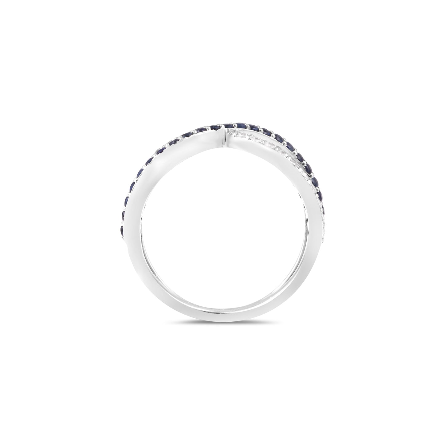 Blue Sapphire Infinity Diamond Ring