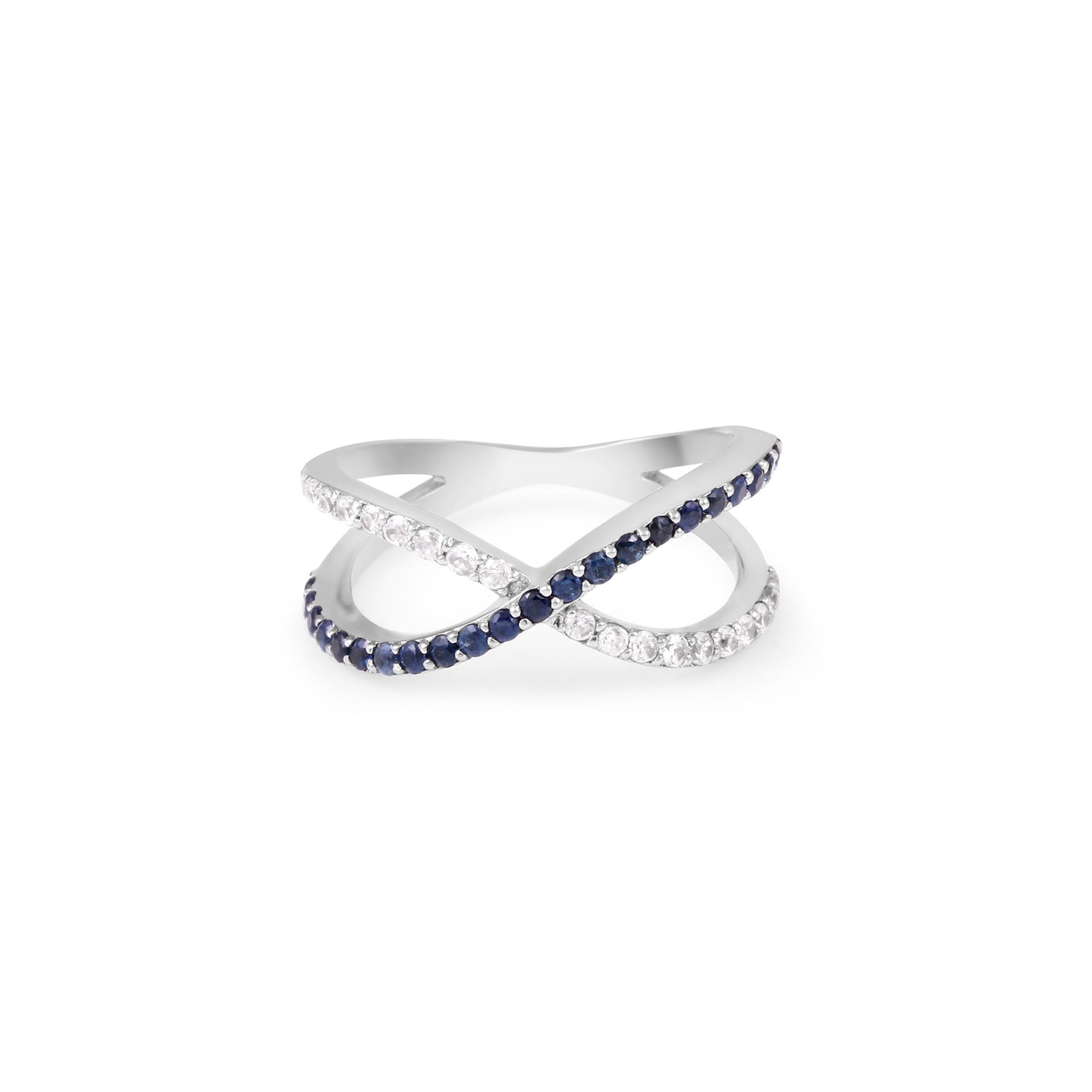 Blue Sapphire Infinity Diamond Ring