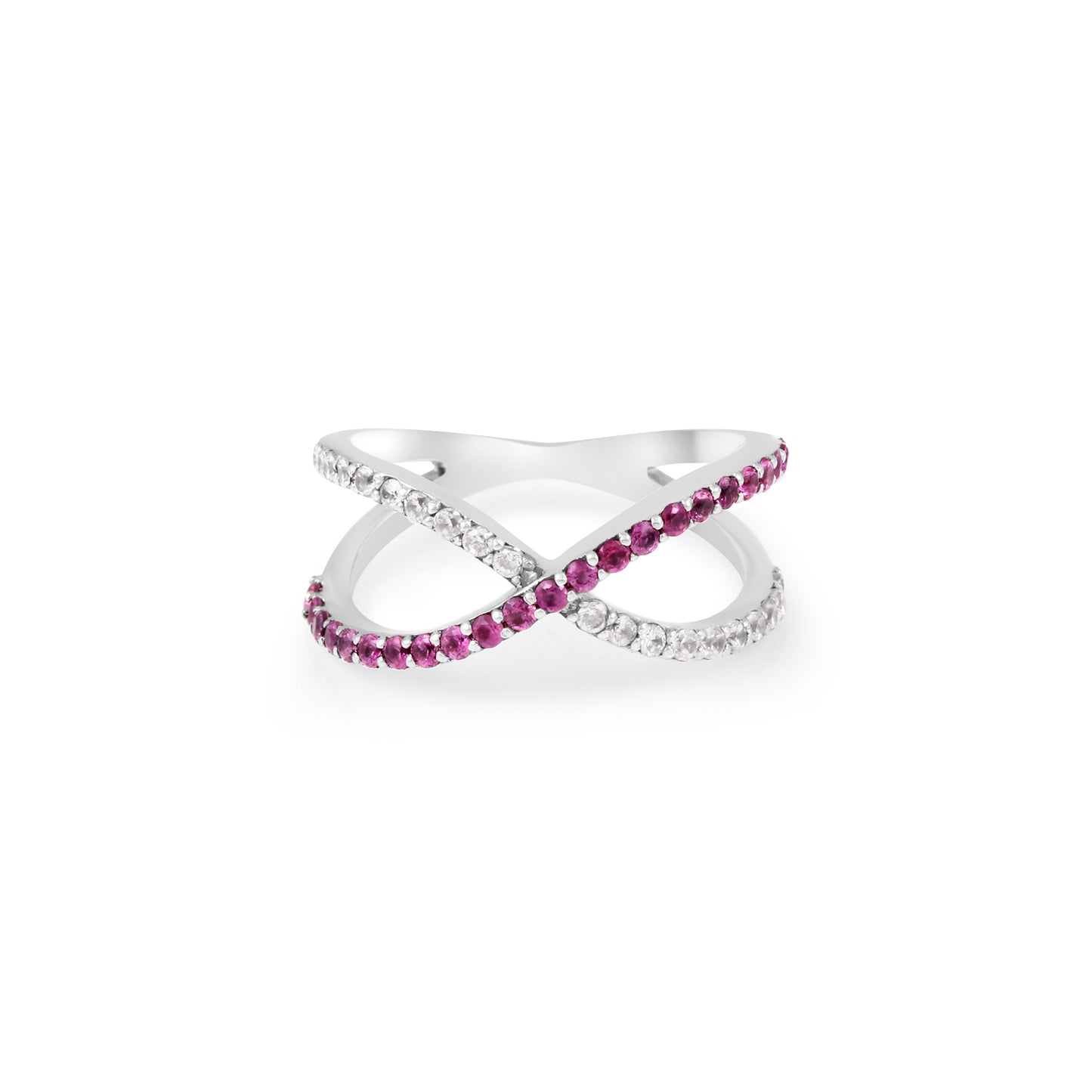 Pink Sapphire Infinity Diamond Ring