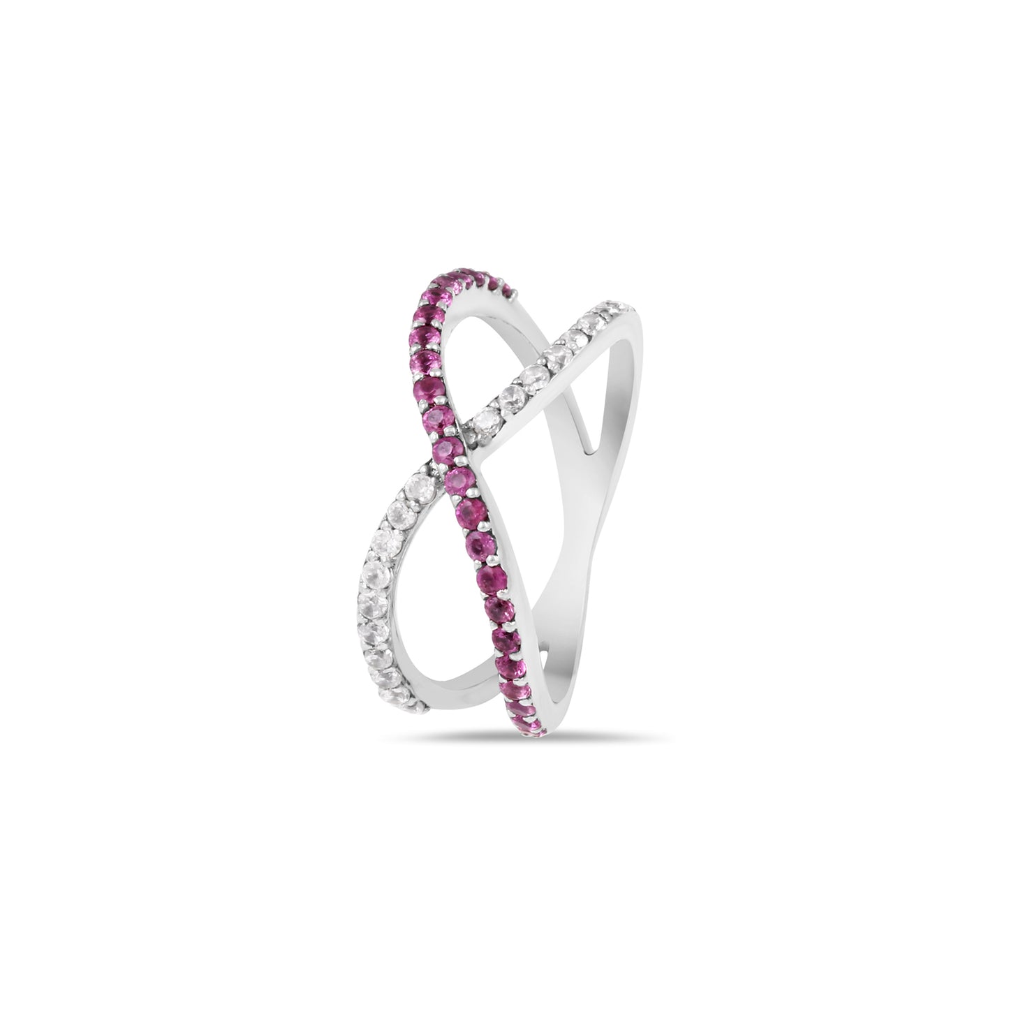 Pink Sapphire Infinity Diamond Ring