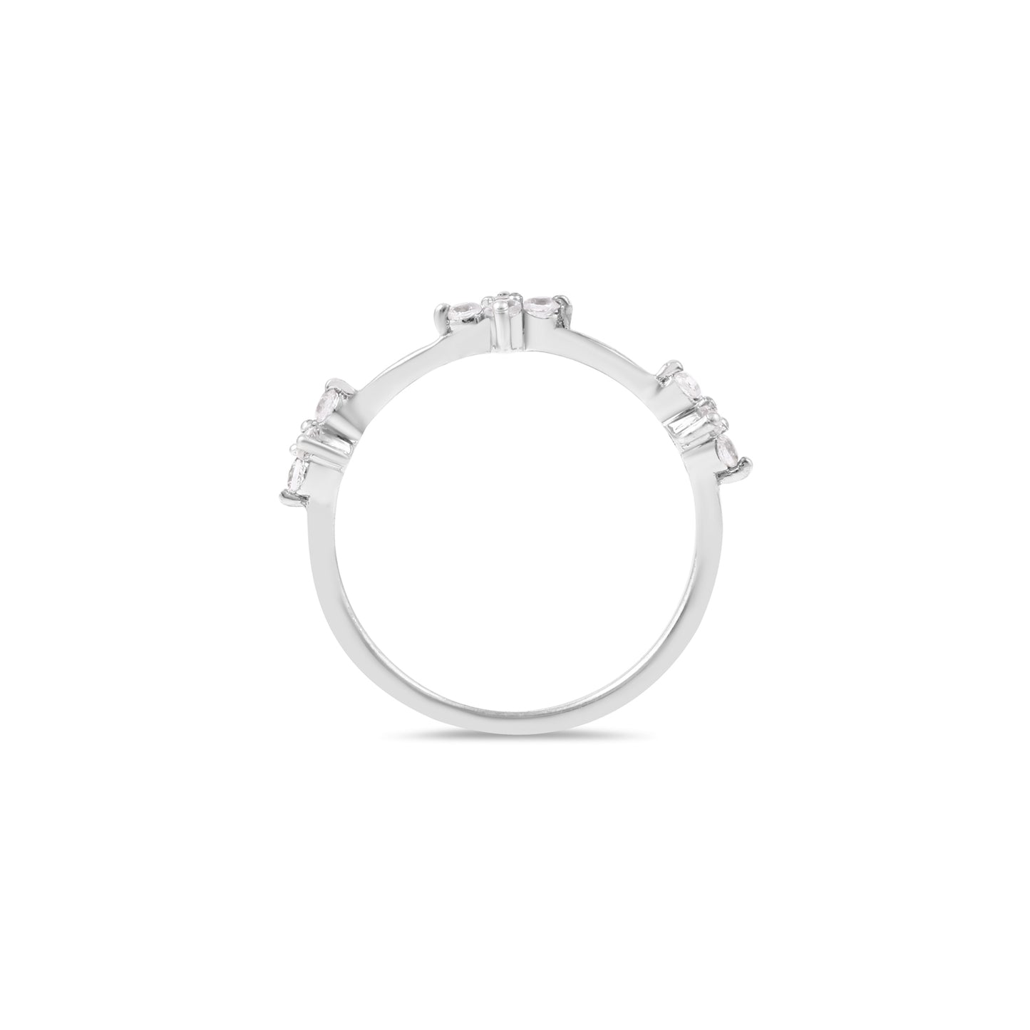 Flora Petite Halfway Diamond Ring