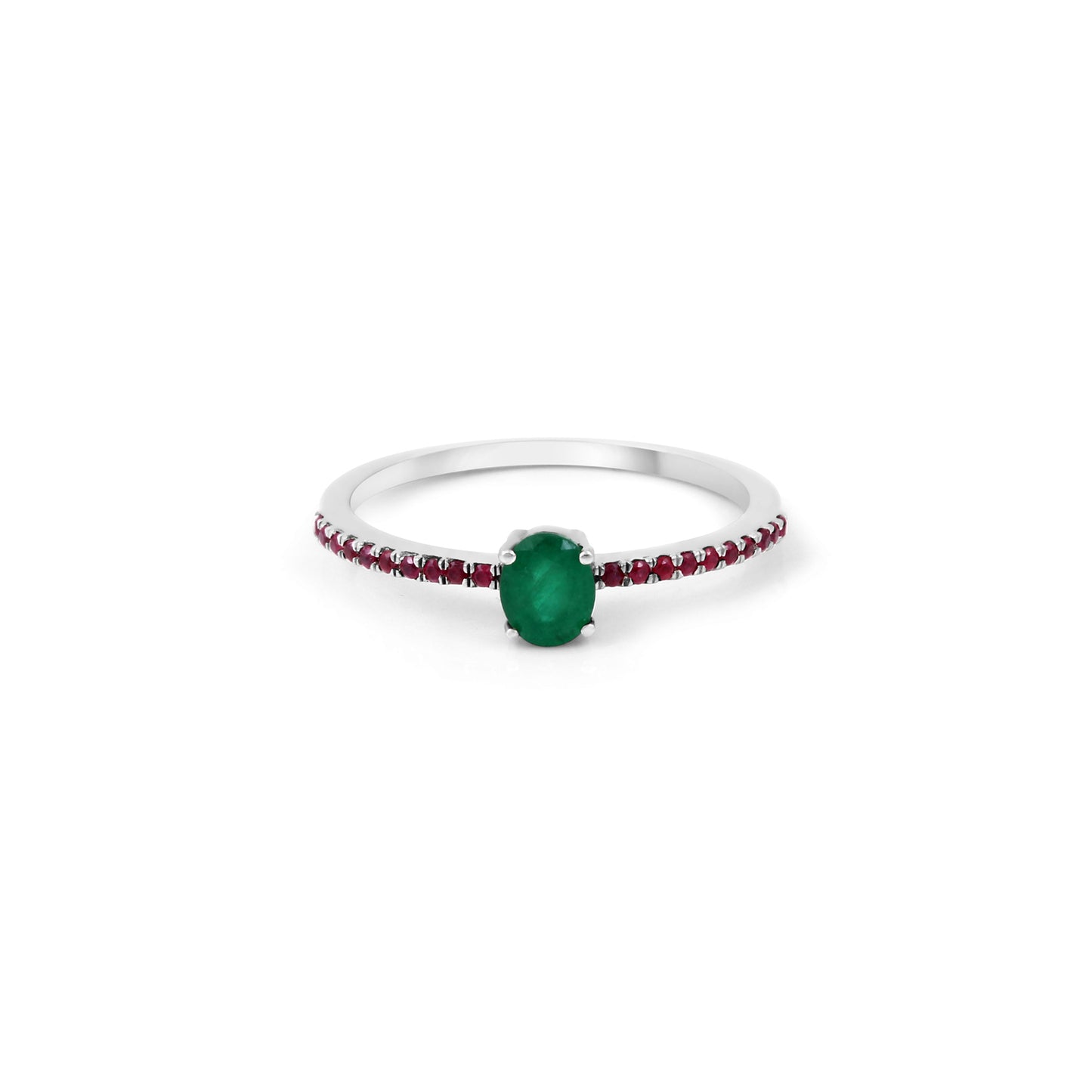 Petite Emerald Ruby Ring