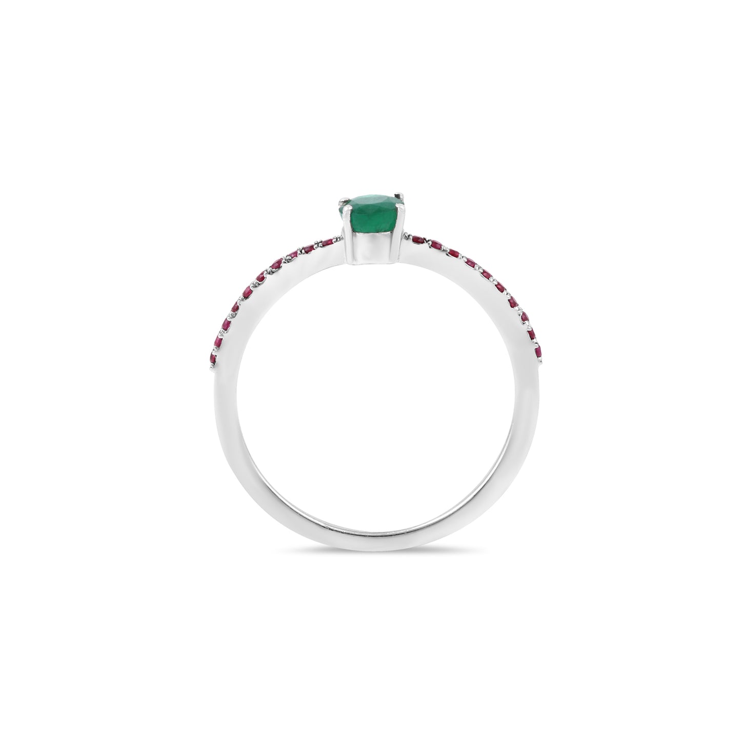 Petite Emerald Ruby Ring