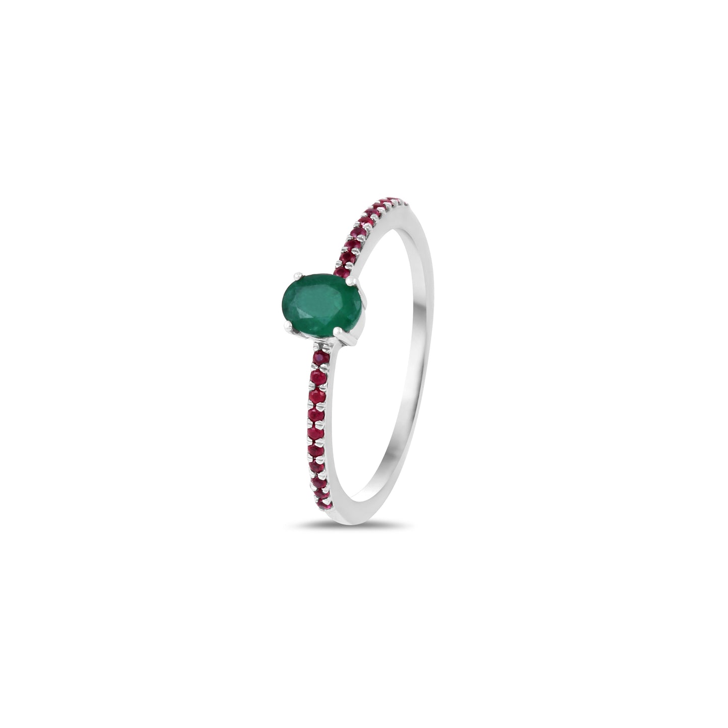 Petite Emerald Ruby Ring