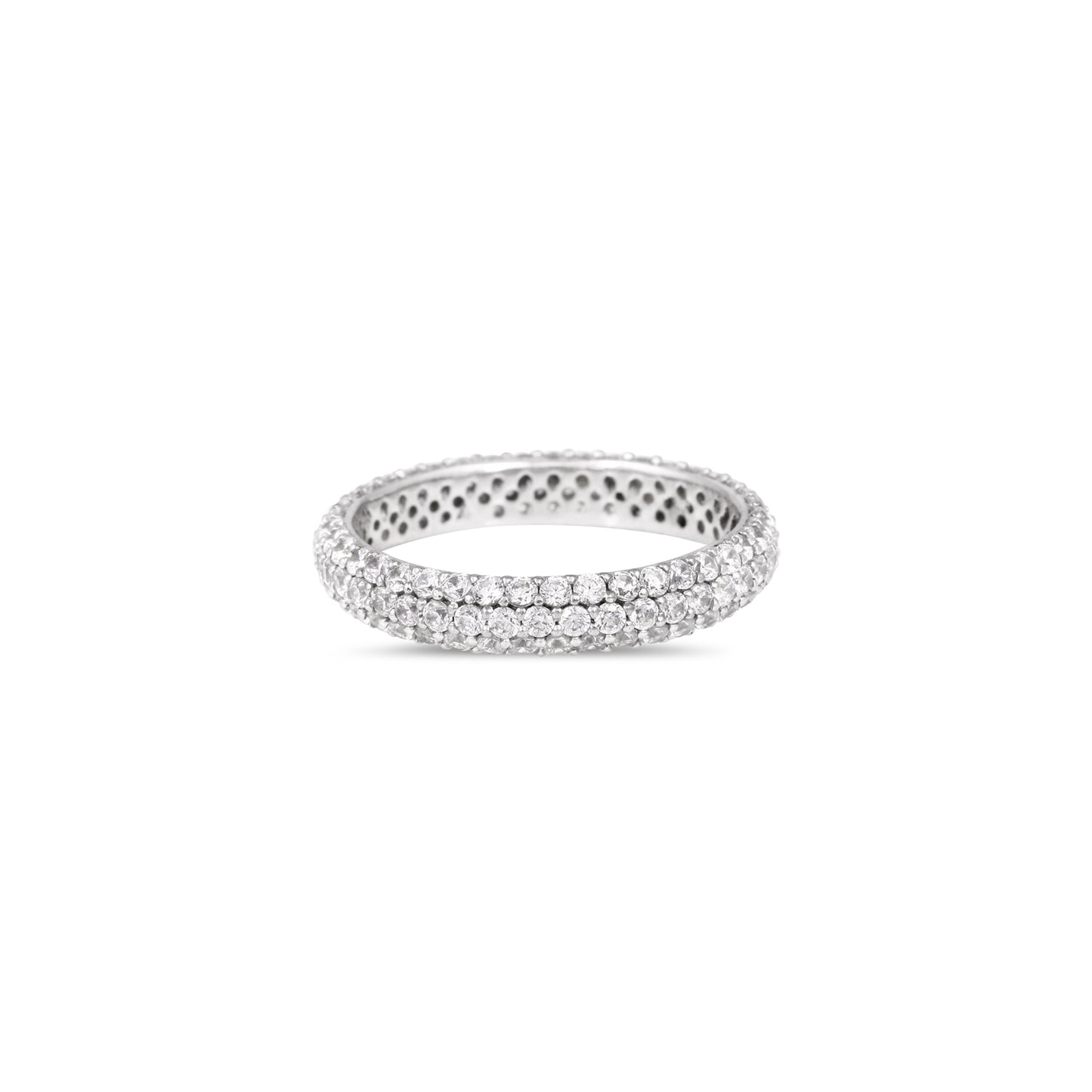 Three Layer Pave Diamond Ring