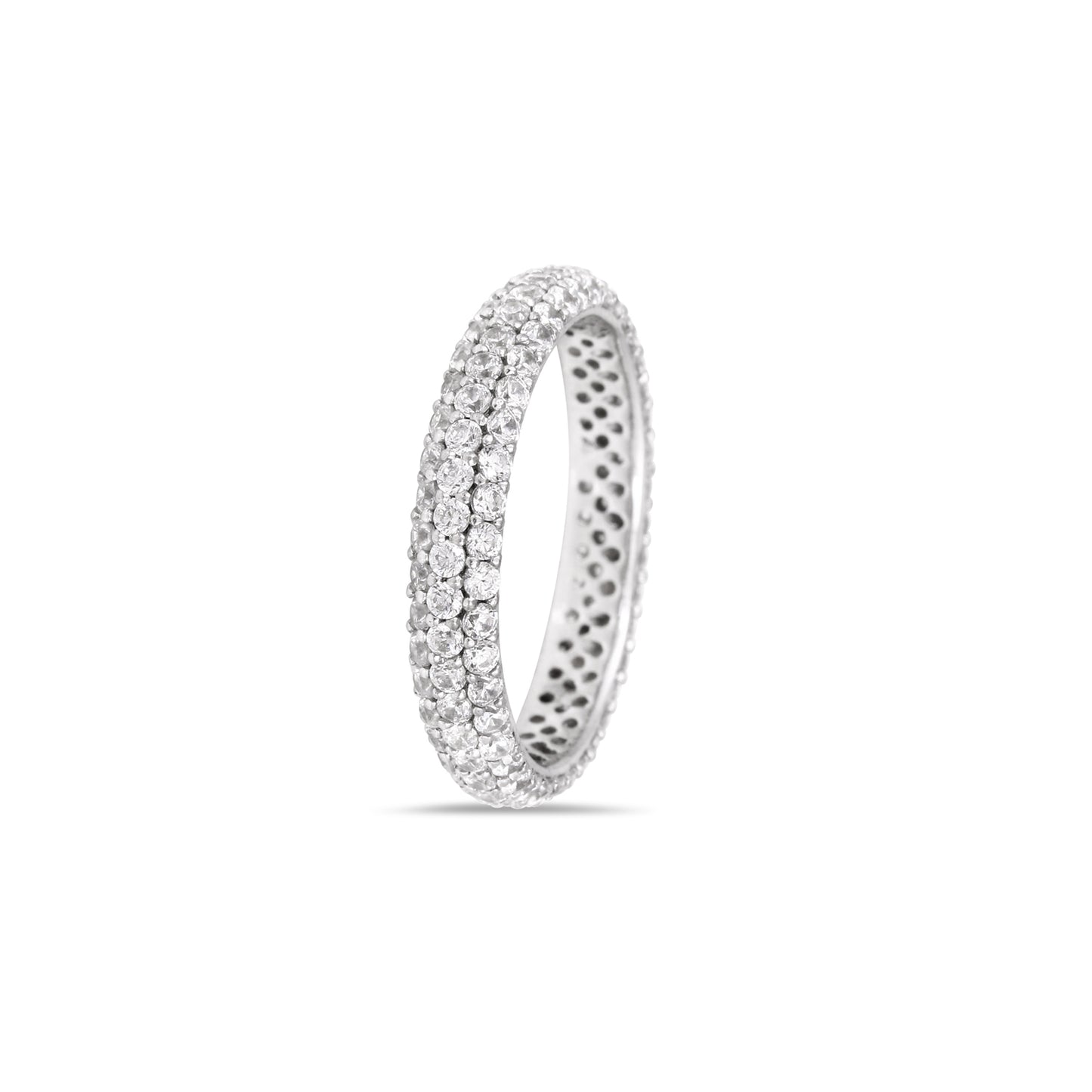 Three Layer Pave Diamond Ring
