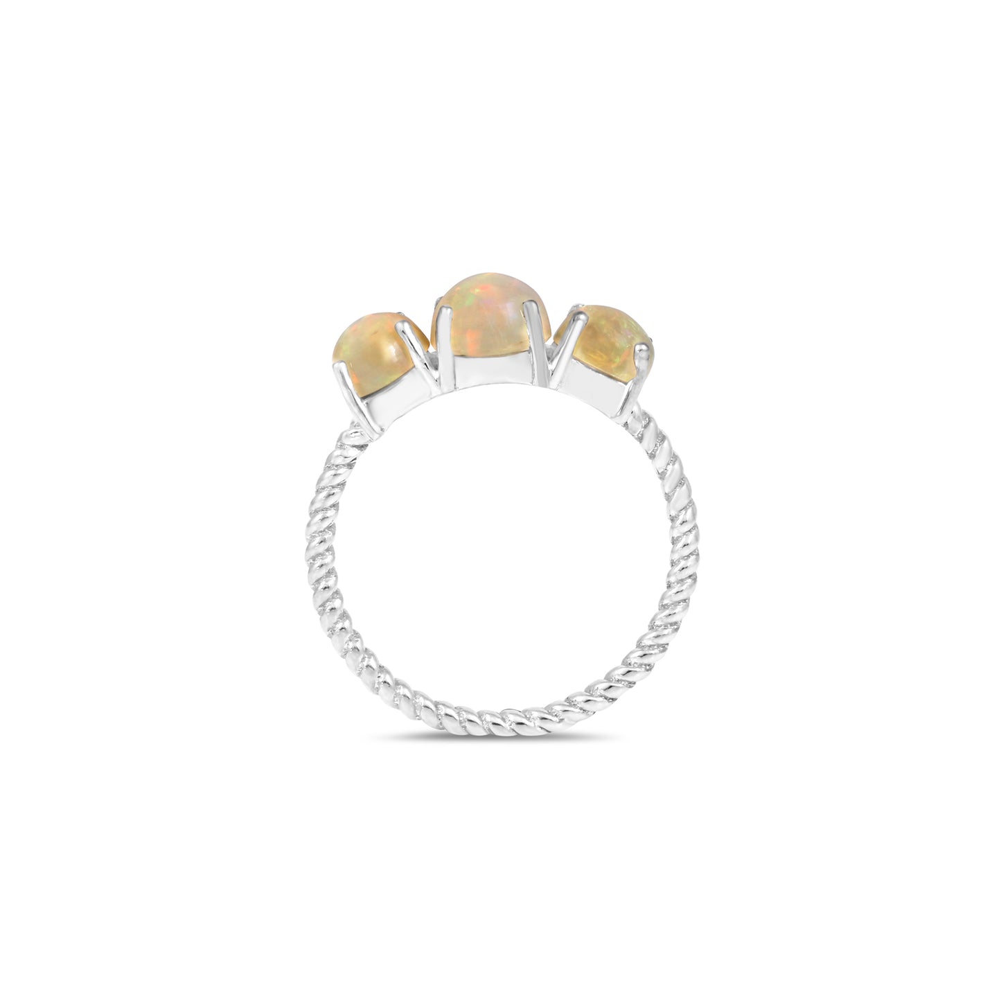 Twisted Three Opal Ring