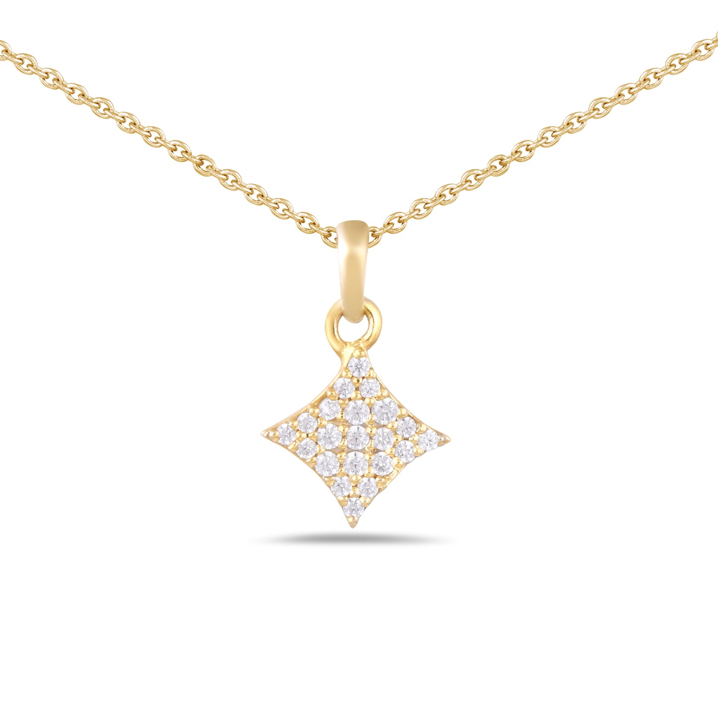 Pave Set Dainty Diamond Star Pendant