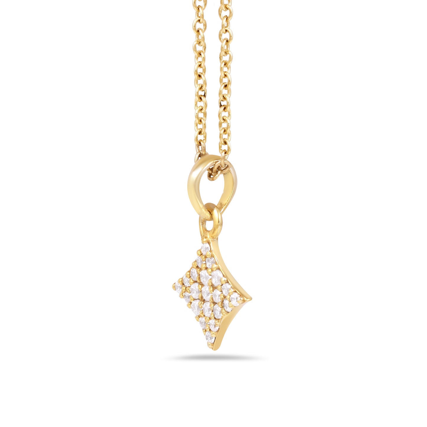 Pave Set Dainty Diamond Star Pendant