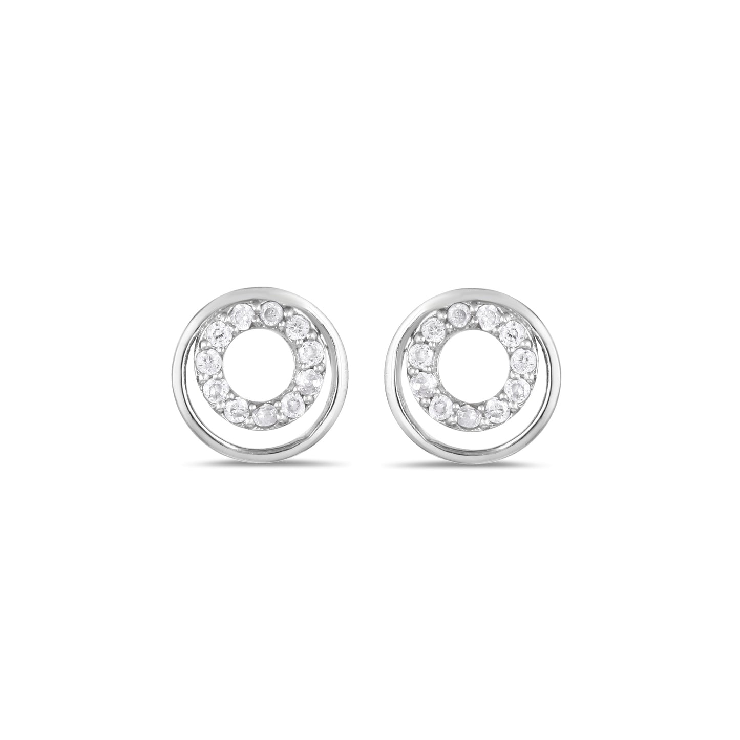 Simple Open Circle Diamond Studs