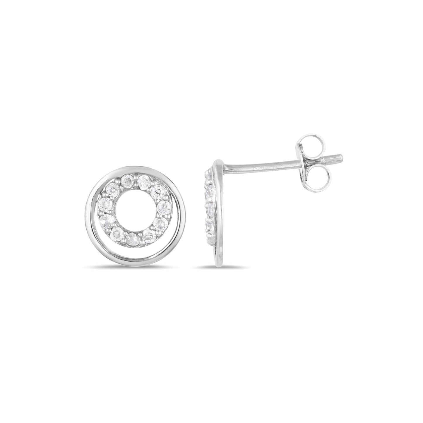Simple Open Circle Diamond Studs