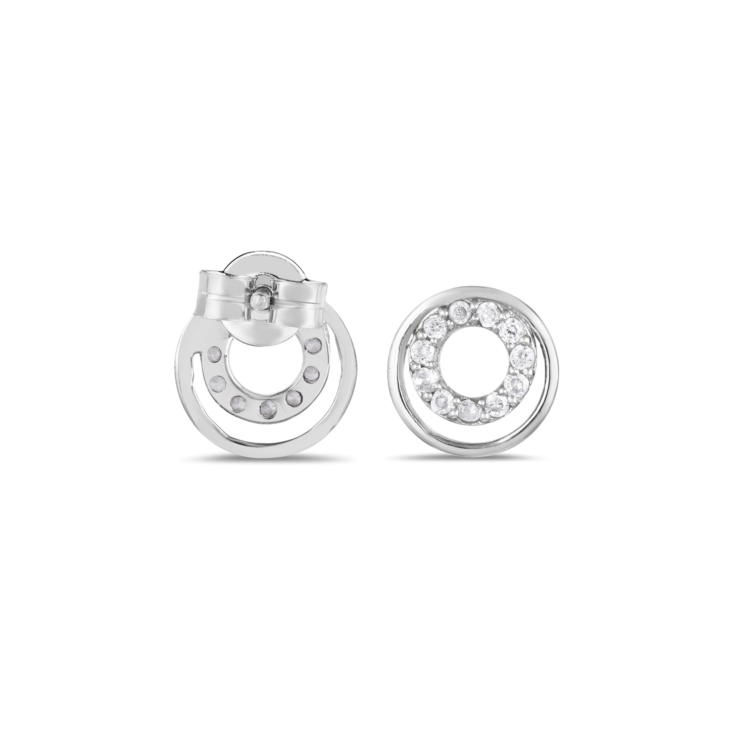 Simple Open Circle Diamond Studs