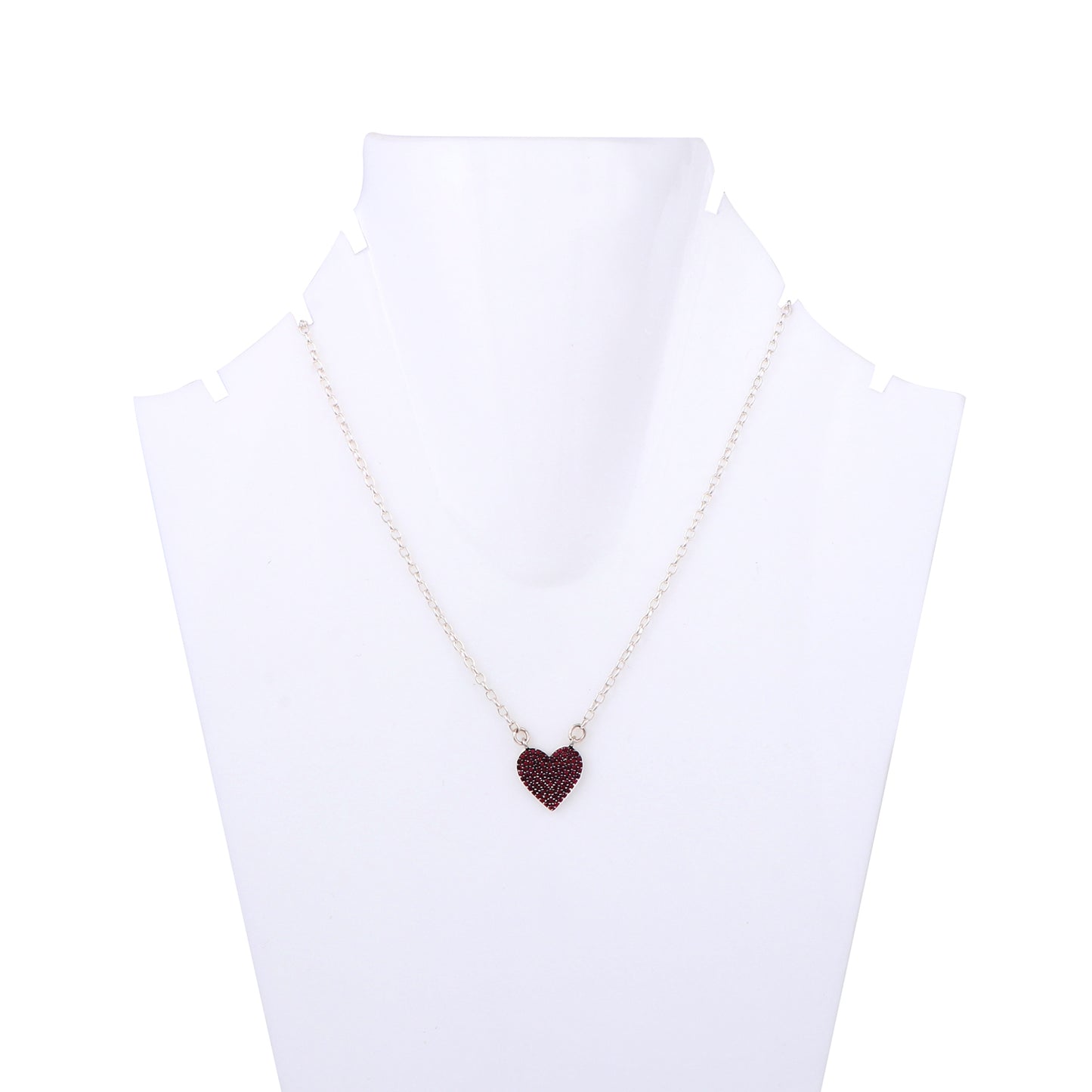 Ruby pave heart pendant