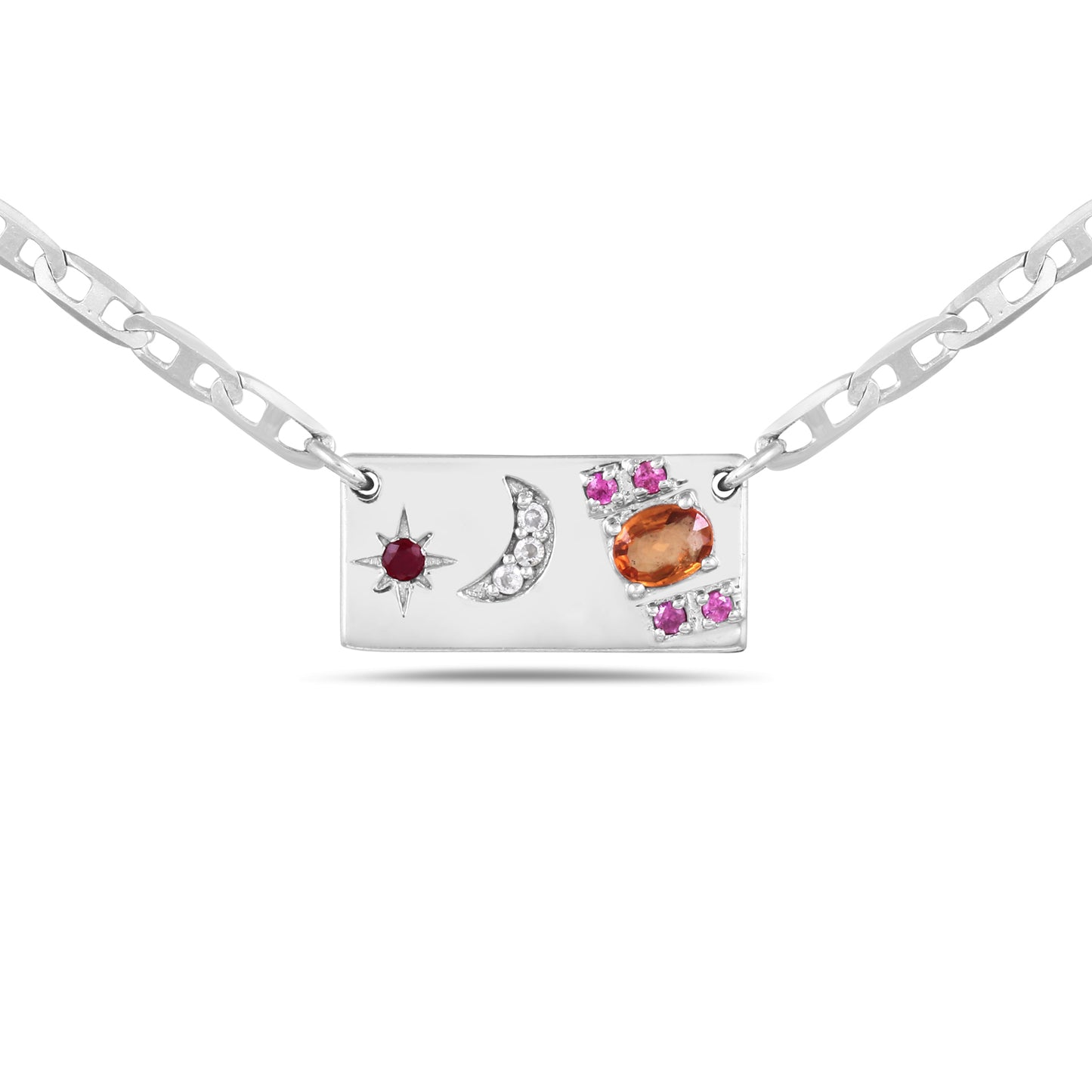 Rectangle Sun & Moon Necklace