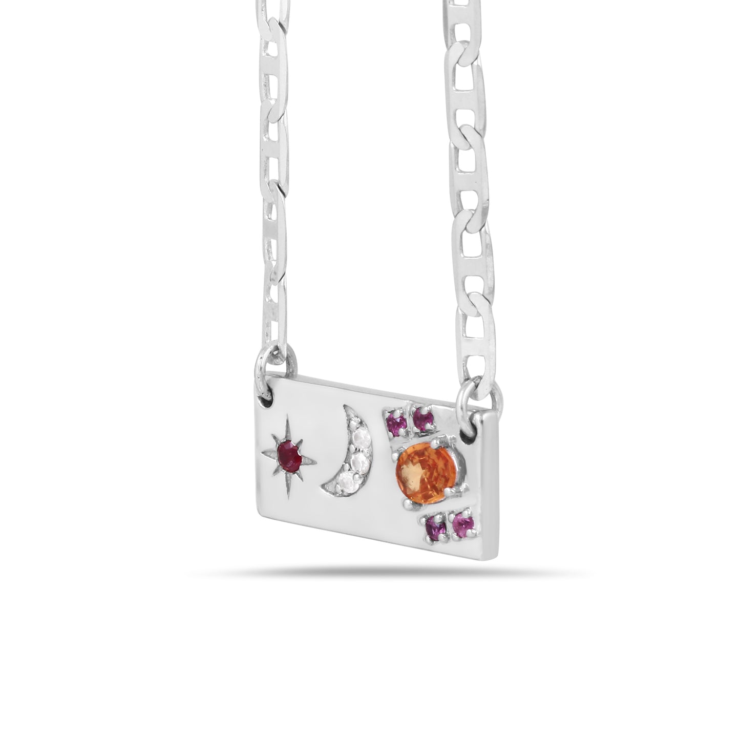 Rectangle Sun & Moon Necklace