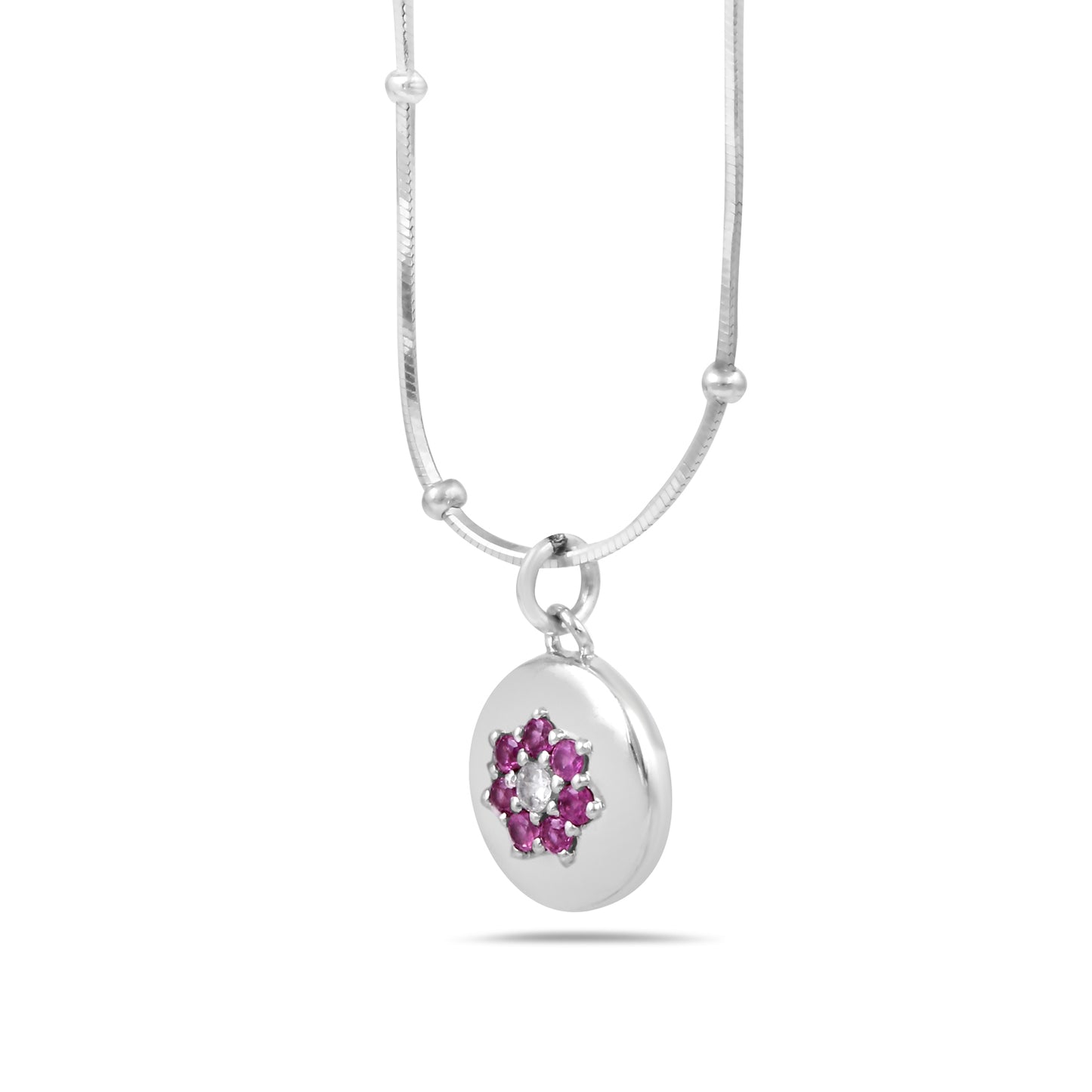 Pink Sapphire Diamond Necklace
