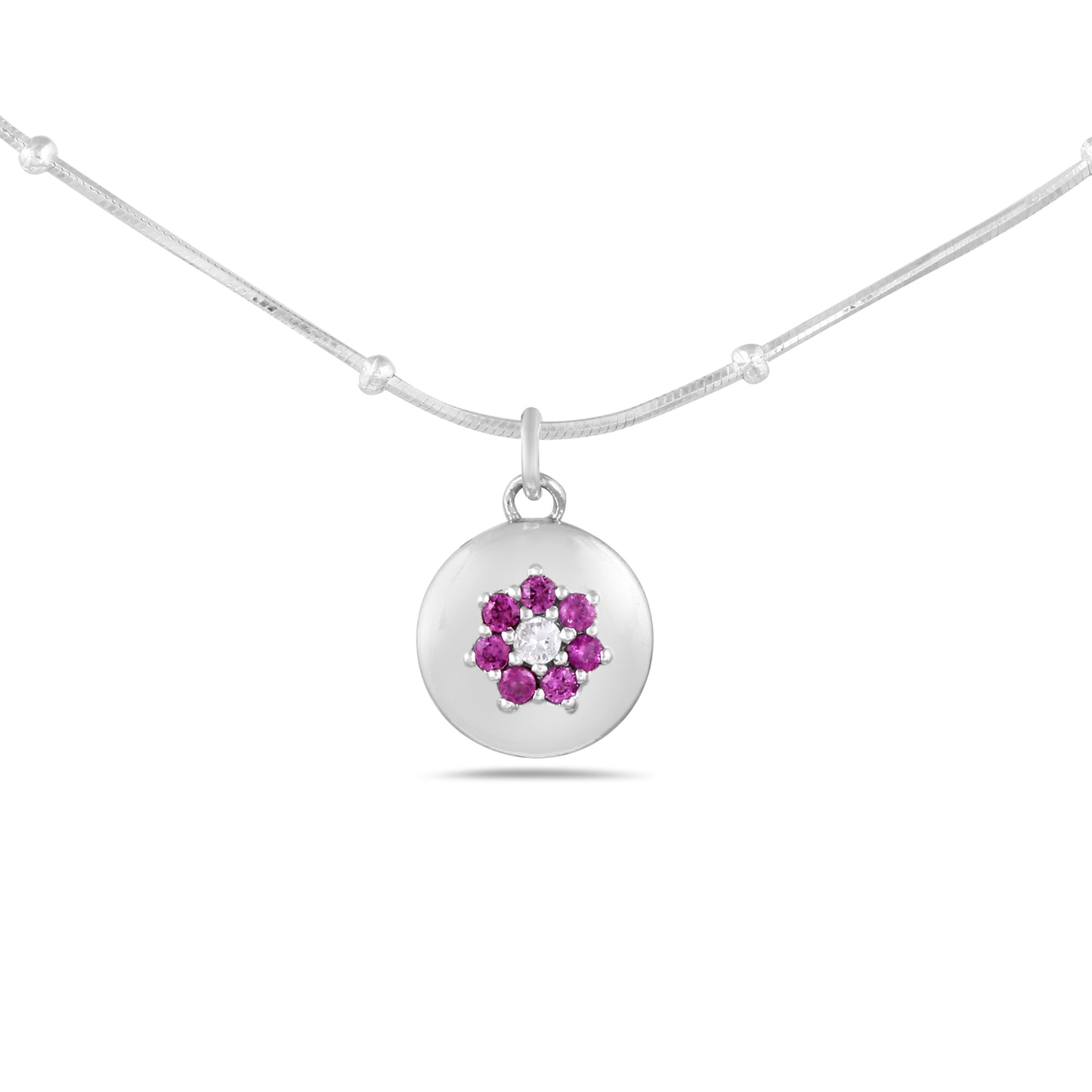 Pink Sapphire Diamond Necklace