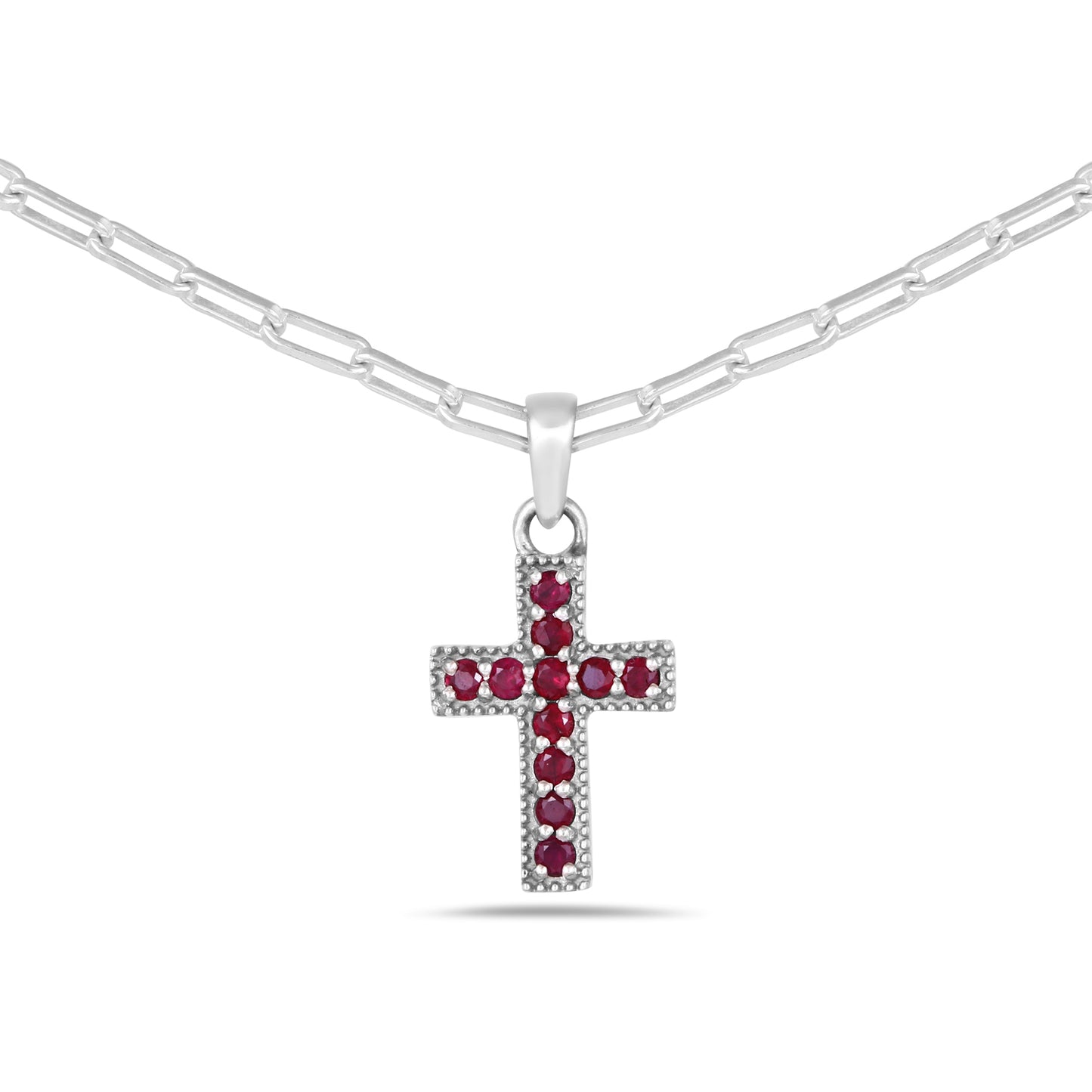 Ruby Cross Pendant