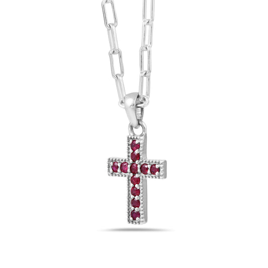 Ruby Cross Pendant