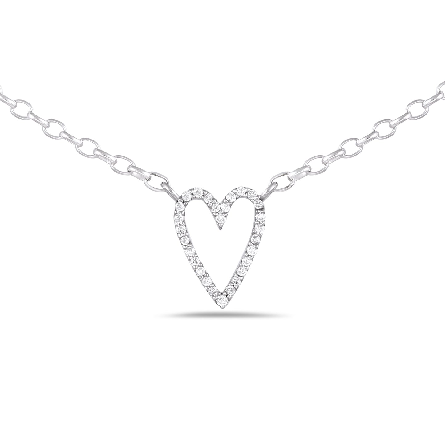 Open Heart Diamond Pendant