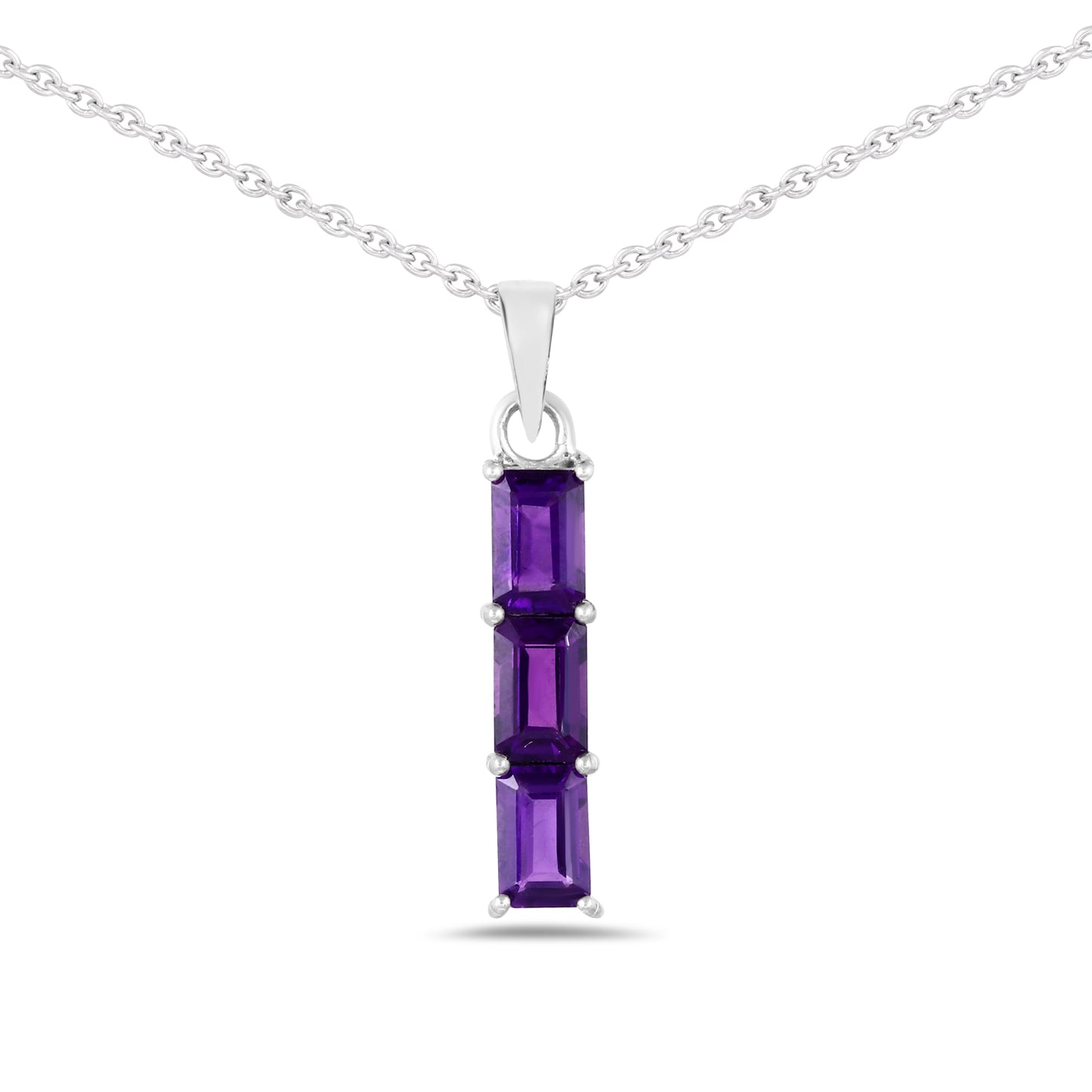 3 AM Amethyst Baguette pendant