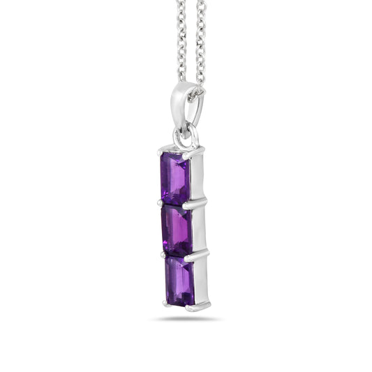 3 AM Amethyst Baguette pendant