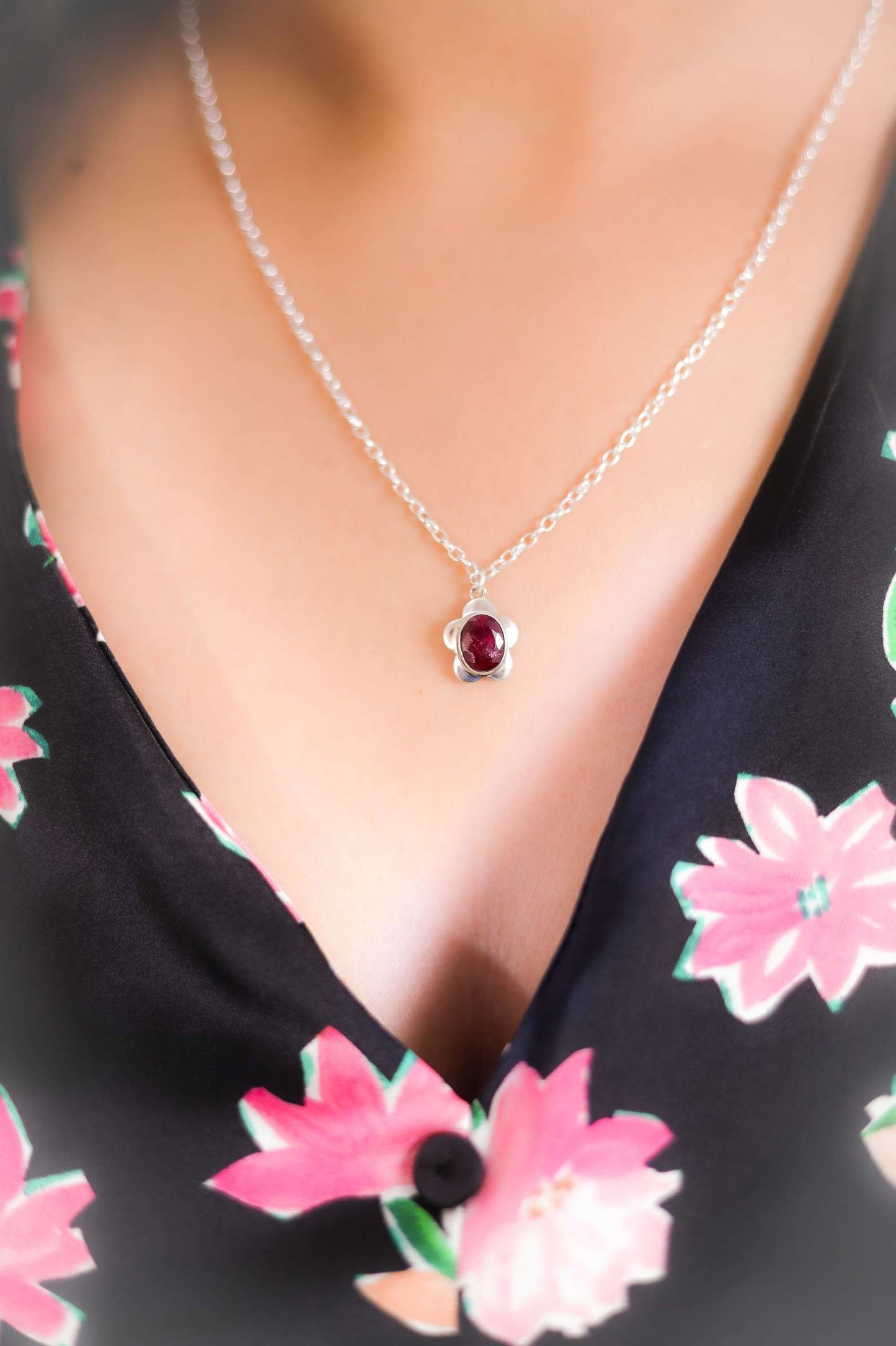 Tourmaline Flower Pendant