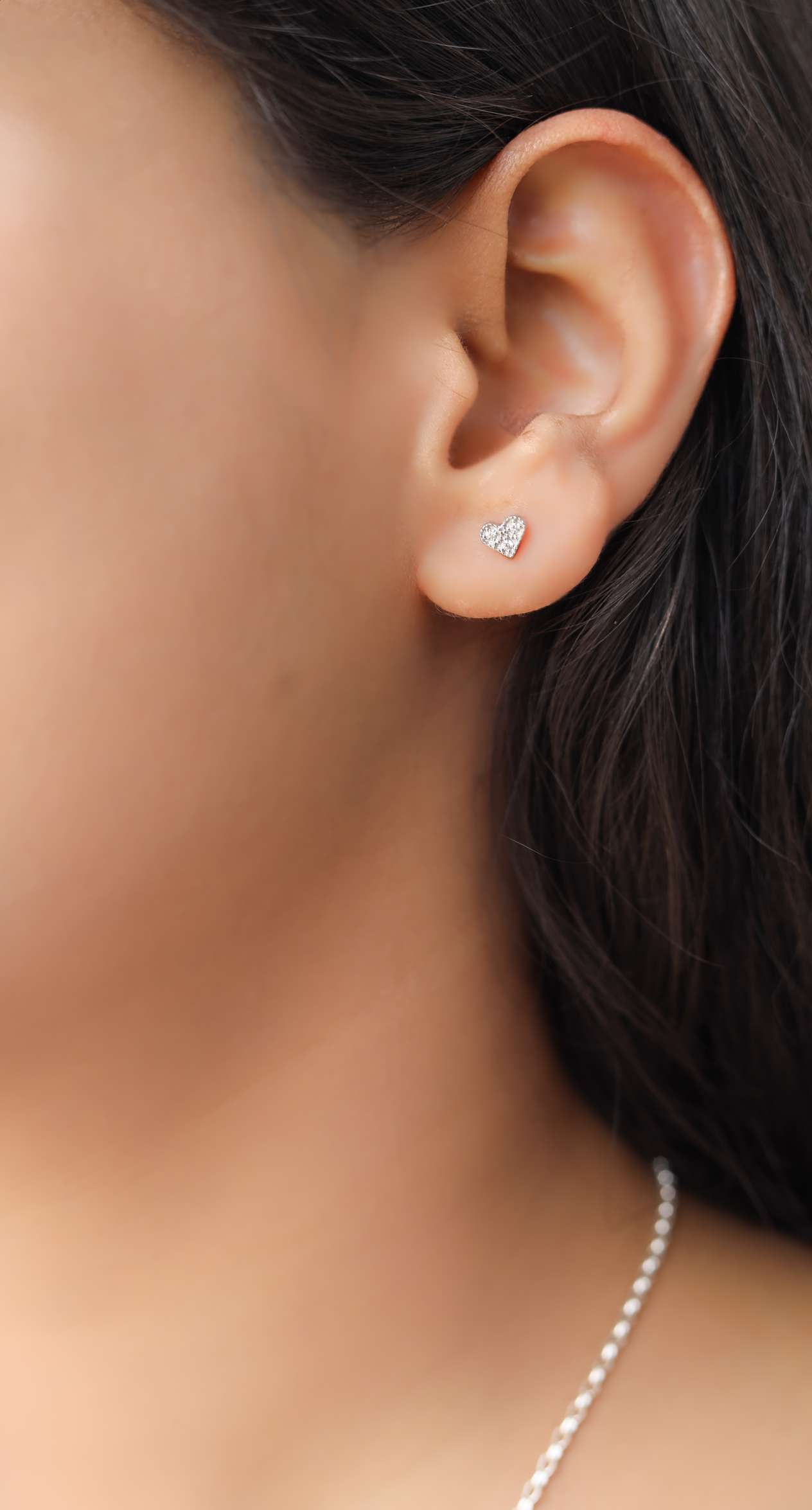 Diamond Heart Studs