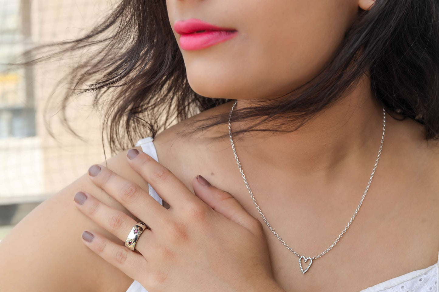 Open Heart Diamond Pendant