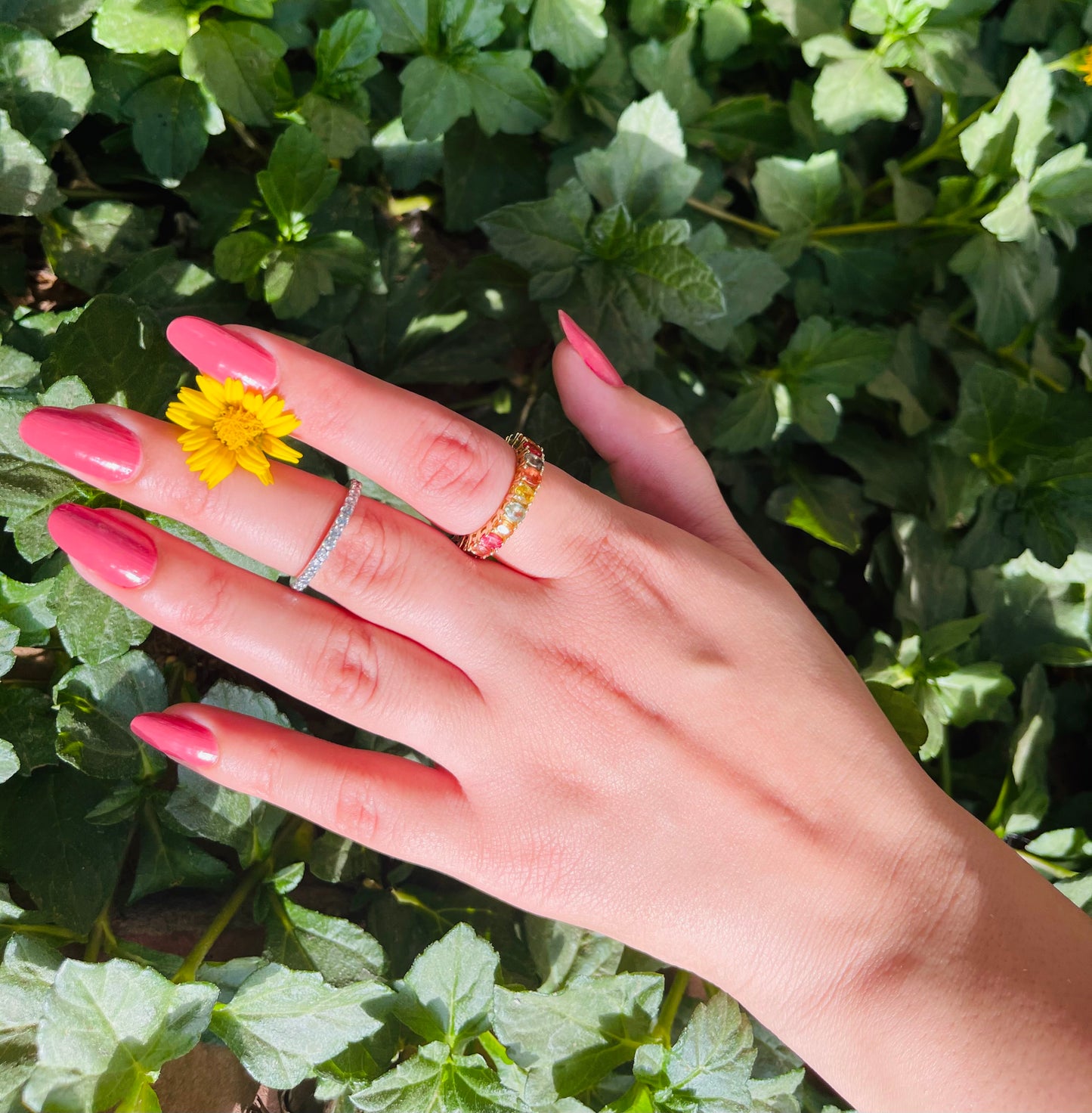 Multi-Color Gold Multi-Sapphire Ring