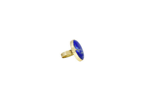 Lapis Lazuli Floral Ring