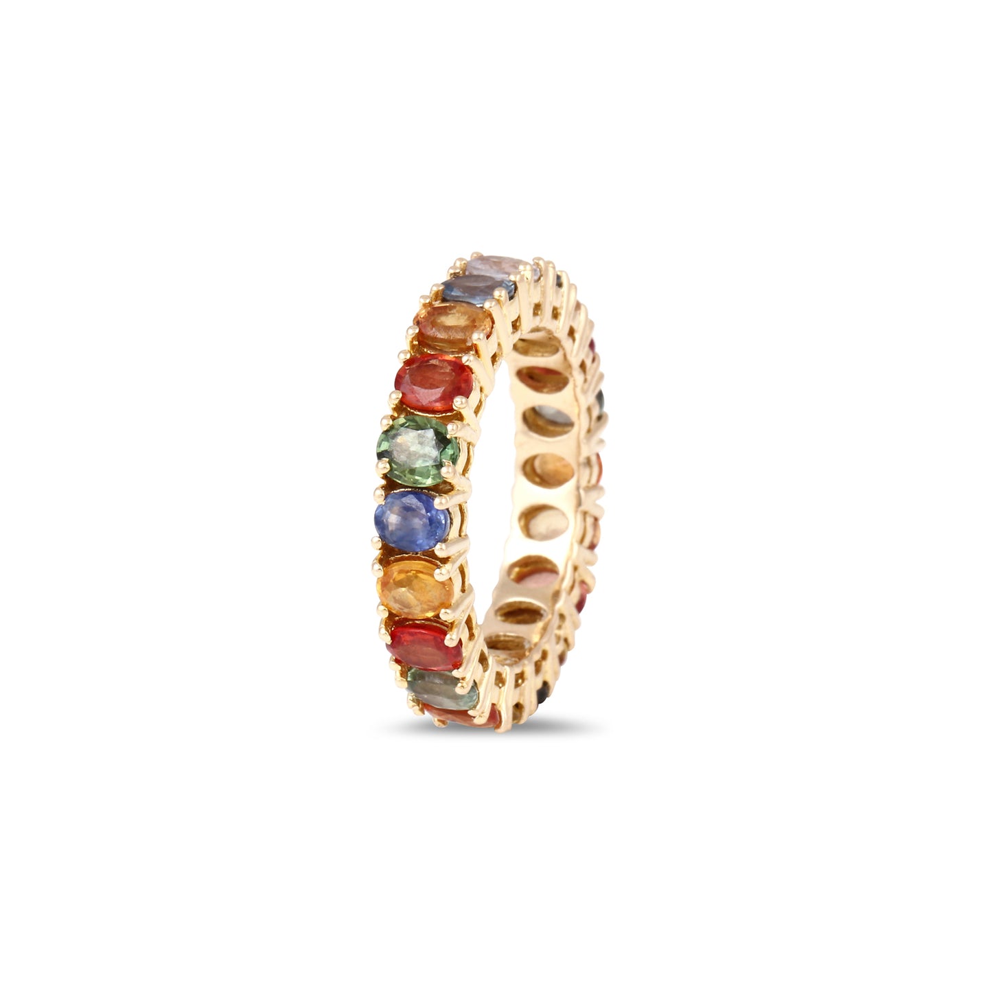 Multi-Color Gold Multi-Sapphire Ring