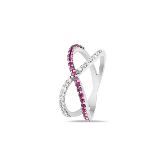 Pink Sapphire Infinity Diamond Ring