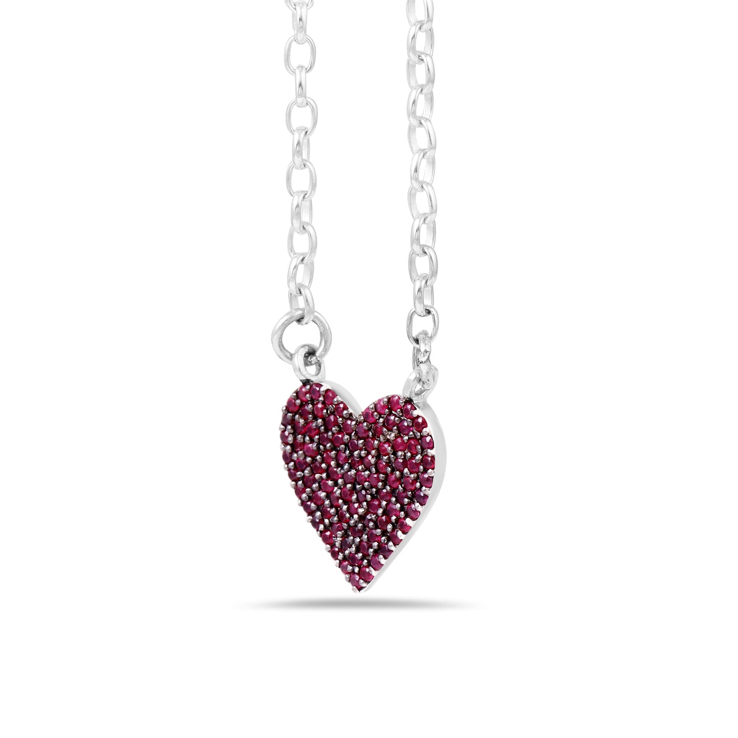 Ruby pave heart pendant