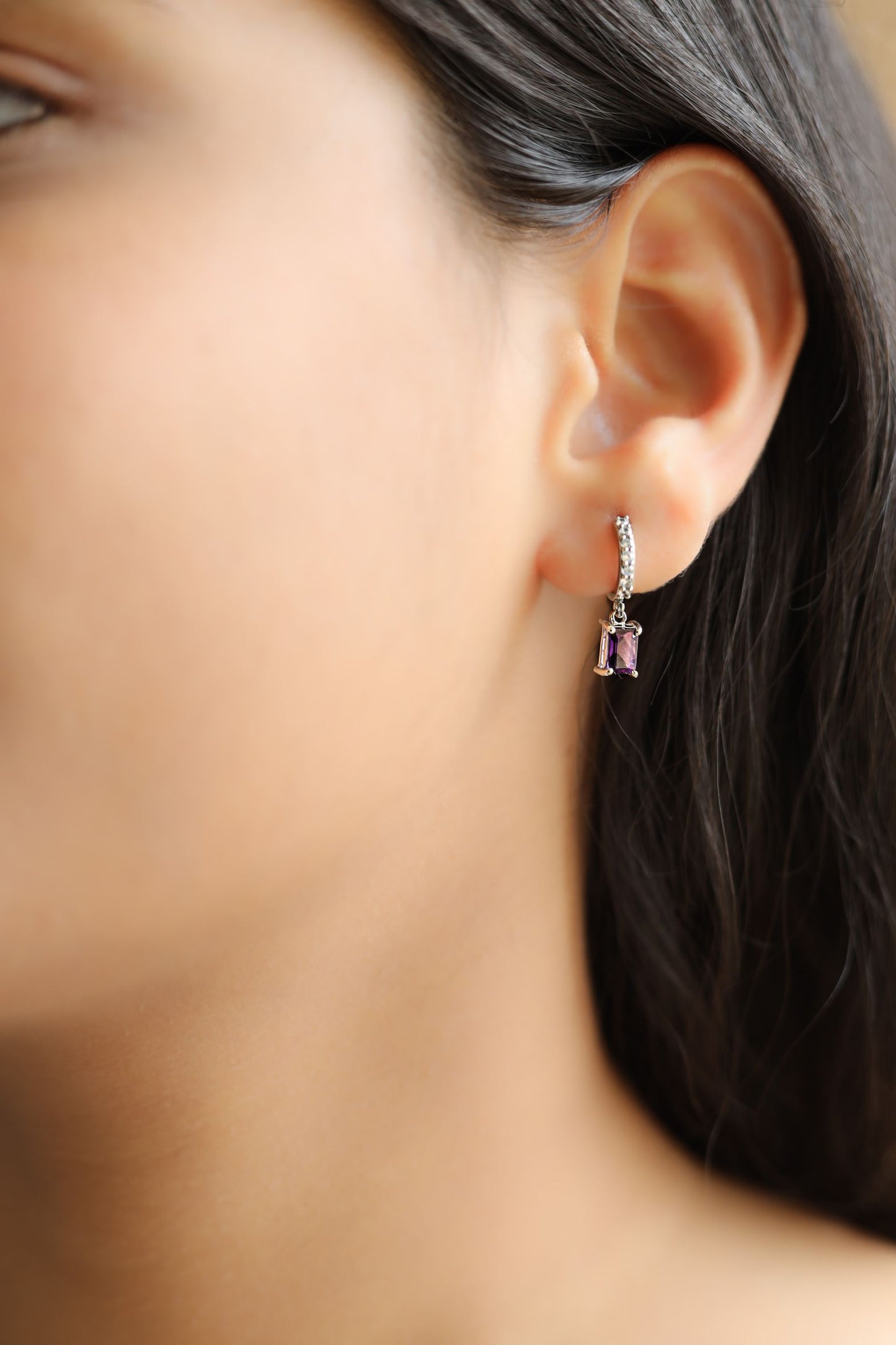 Diamond Amethyst Earring